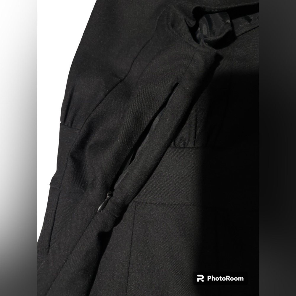 J. CREW Factory Suiting Wool Blend Black Sheath Career Dress Size 0 V Neck - Picture 5 of 11